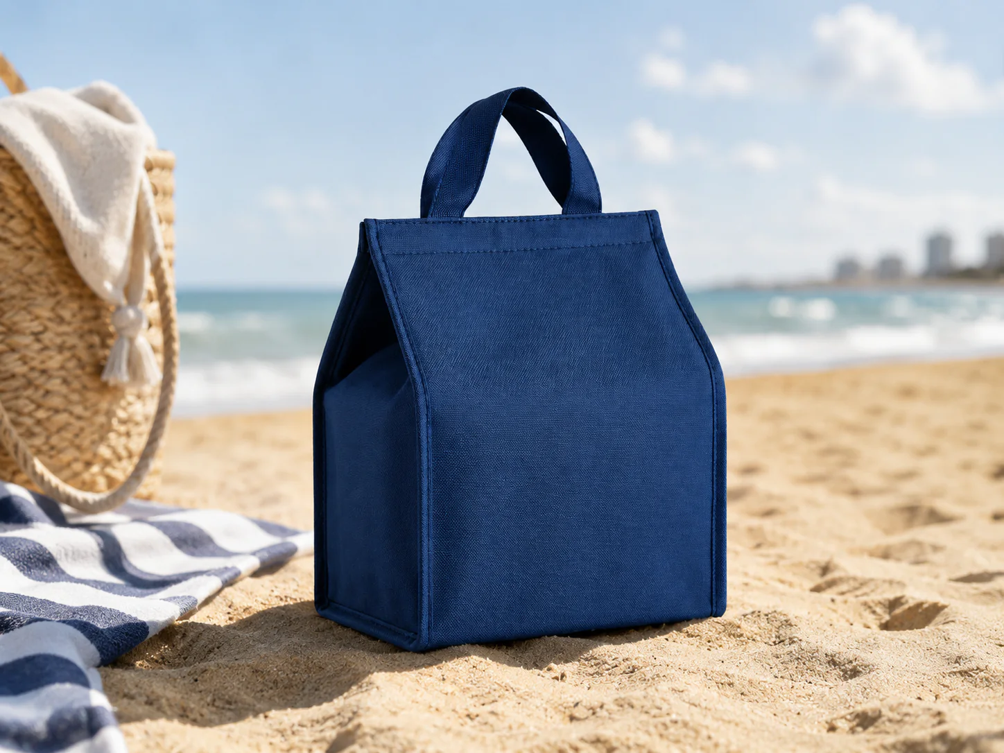 Premium Oxford insulated tote in navy