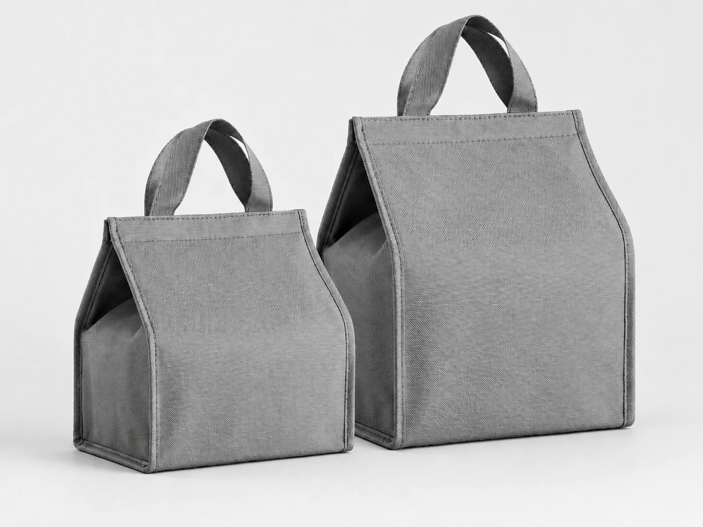 Oxford insulated tote in gray — small and large sizes