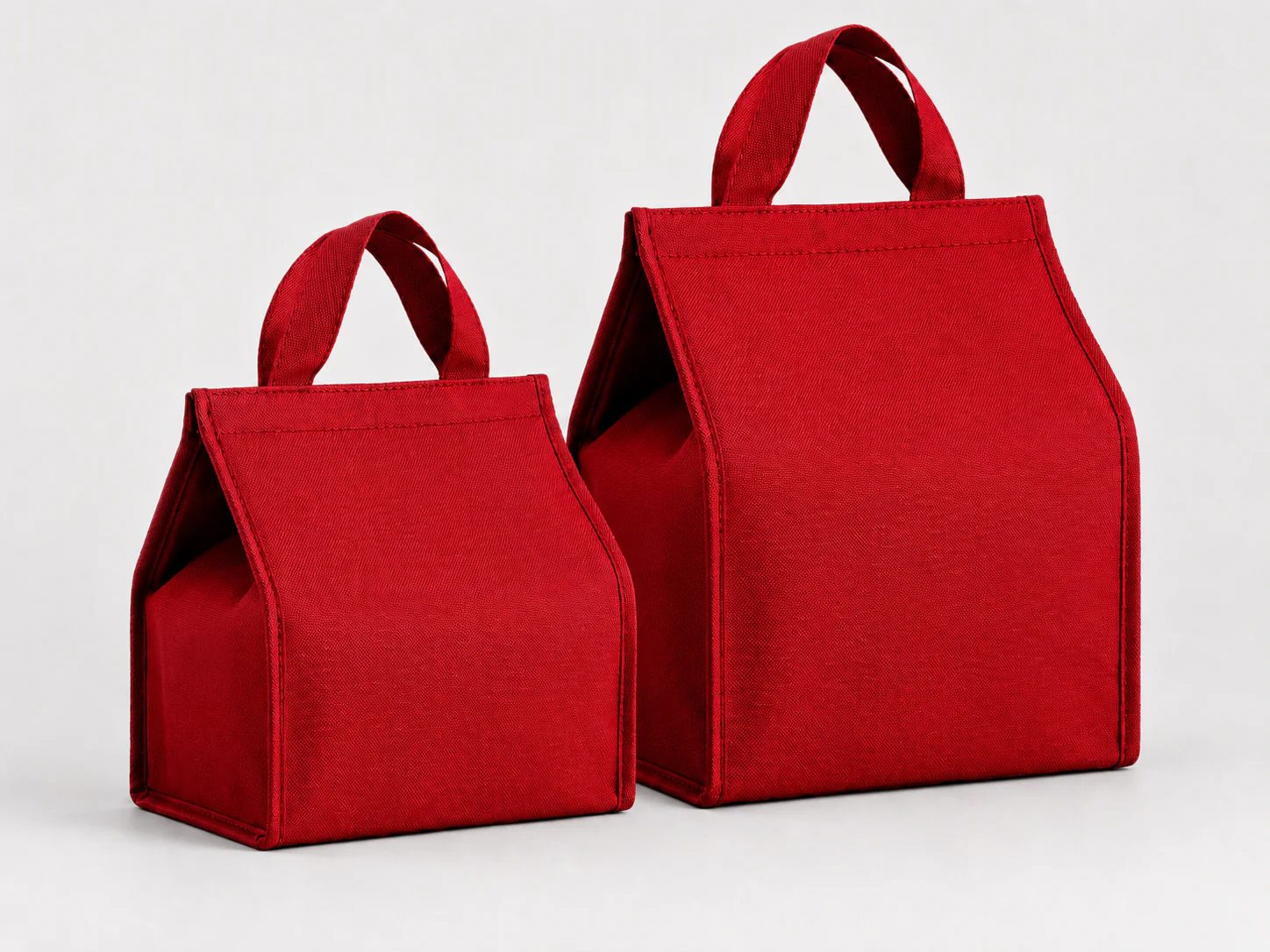 Oxford insulated tote in red — small and large sizes