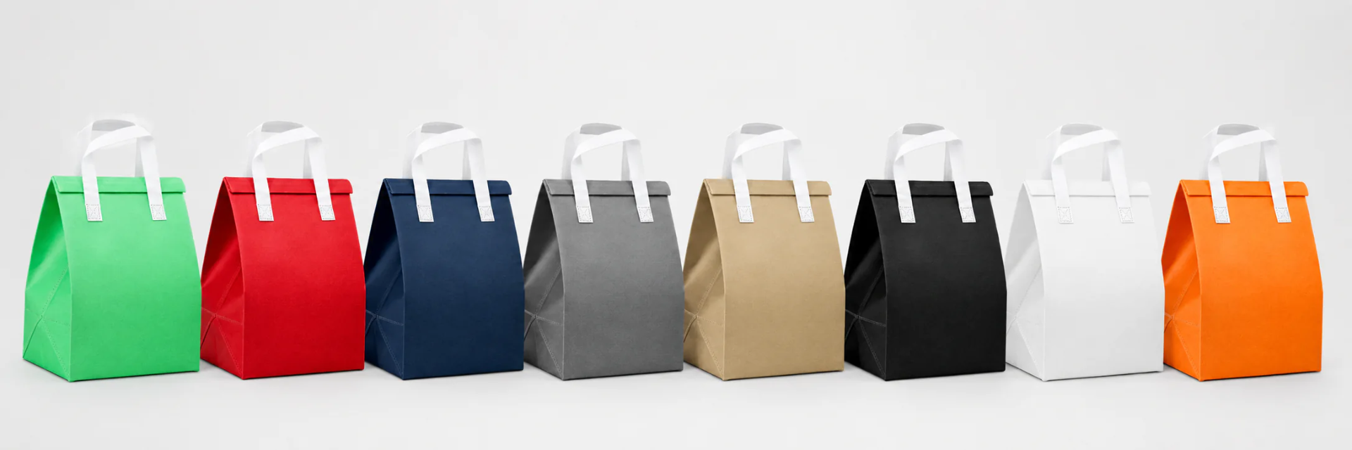 Insulated takeout bags in eight stock colors