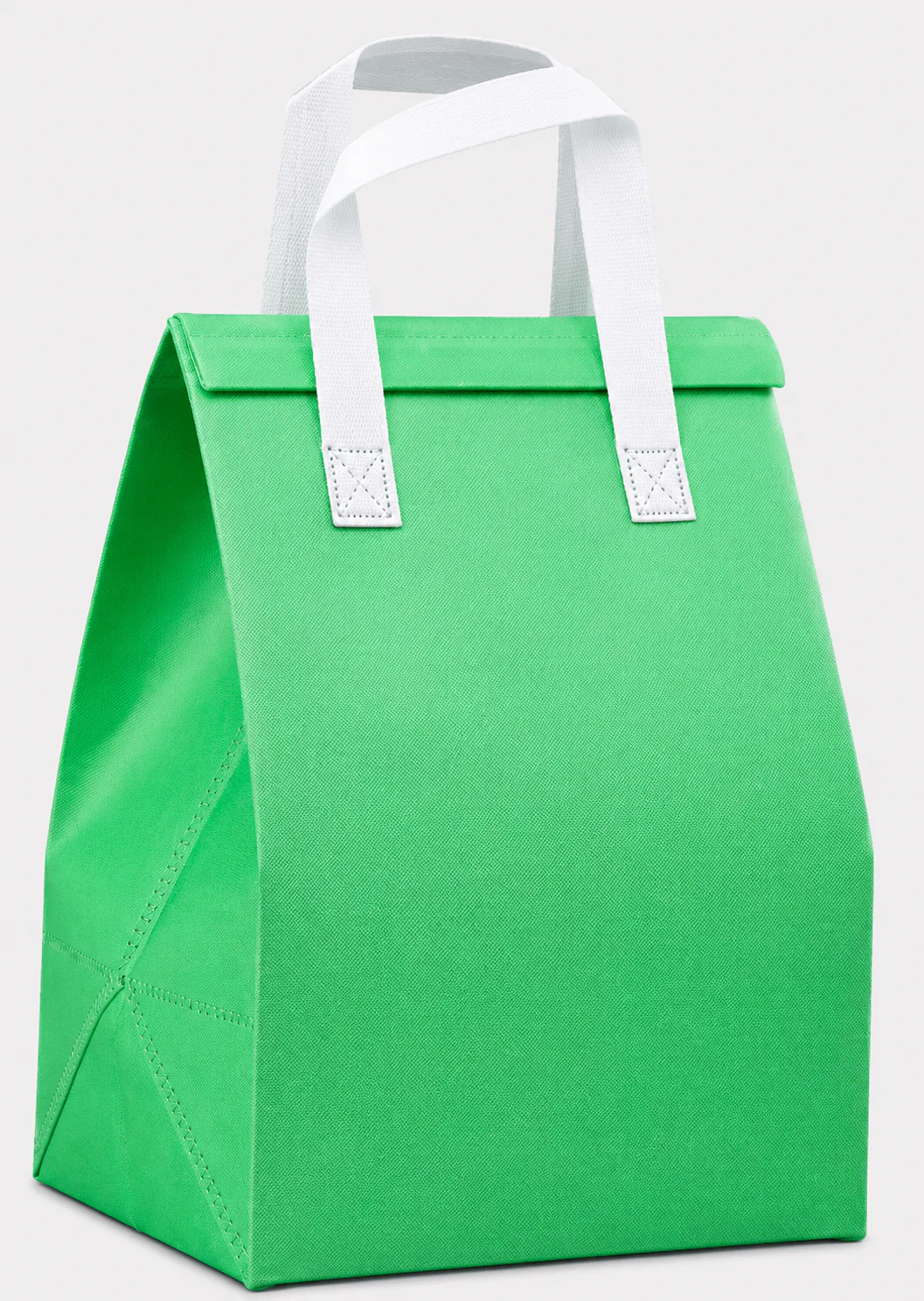 Single yellow takeout insulated bag with reinforced cotton handles